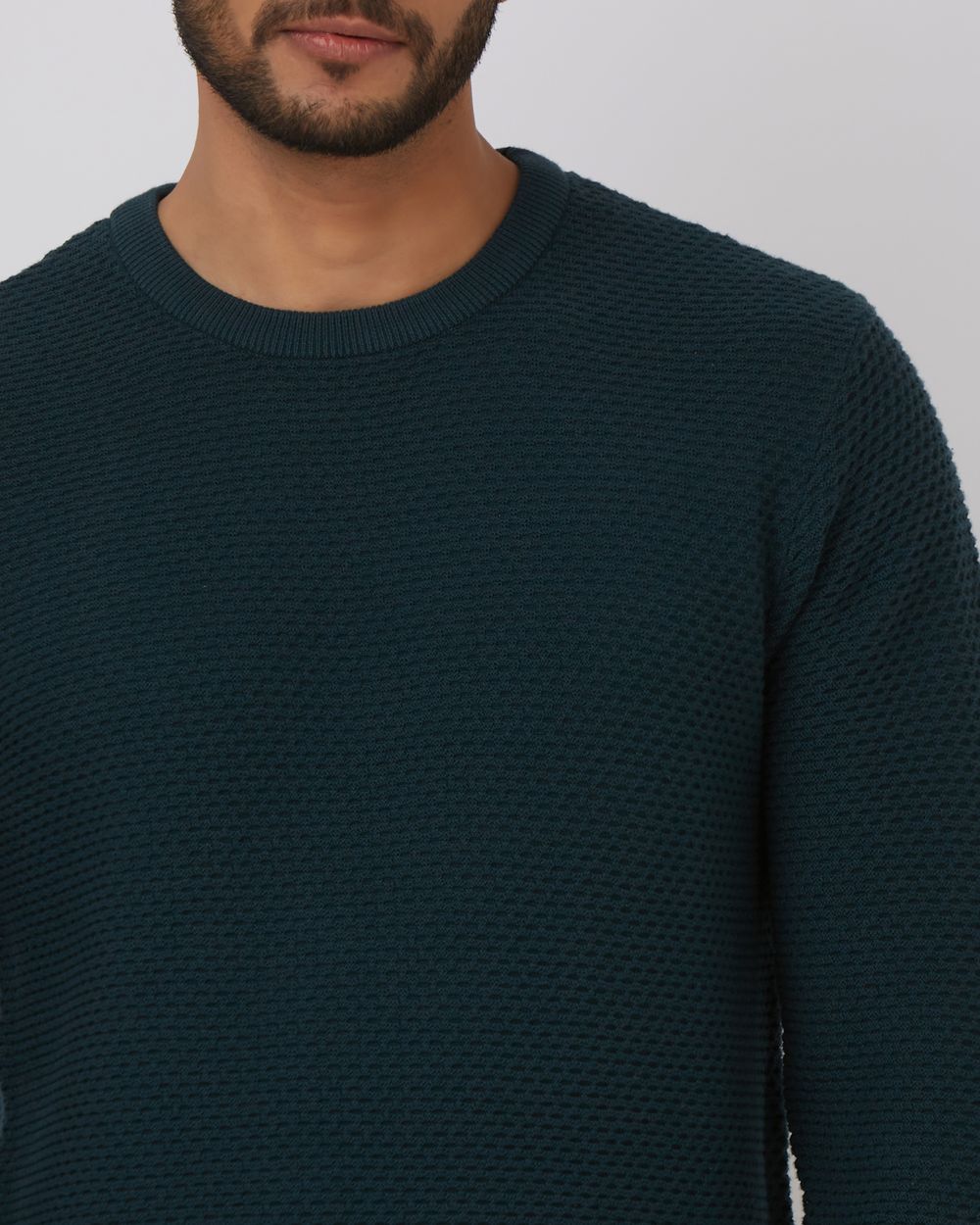 Textured Slim Fit Sweater