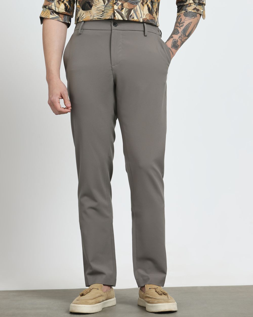Stone Slim Fit Stretch Flat Front Pants