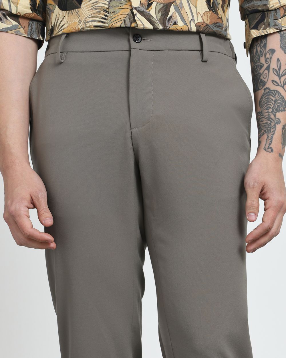 Stone Slim Fit Stretch Flat Front Pants