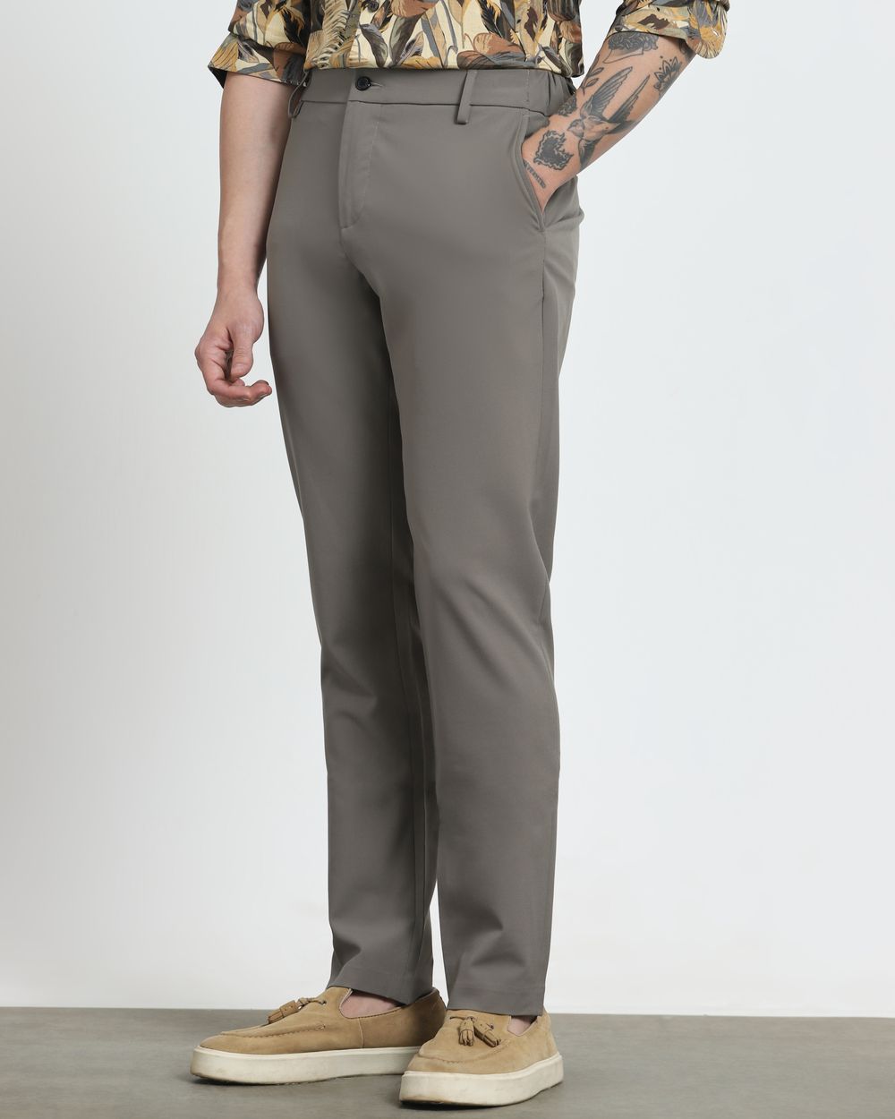 Stone Slim Fit Stretch Flat Front Pants