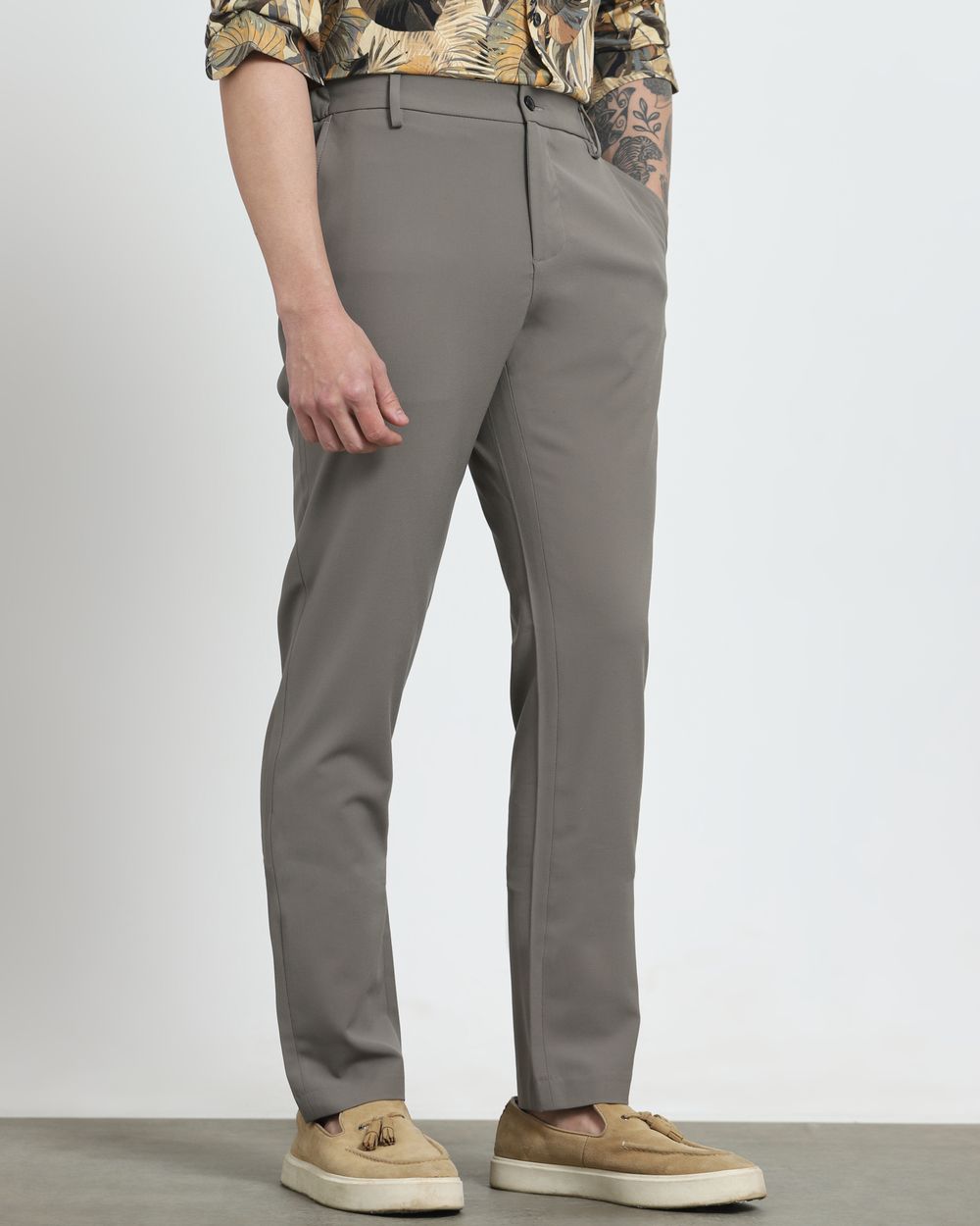 Stone Slim Fit Stretch Flat Front Pants