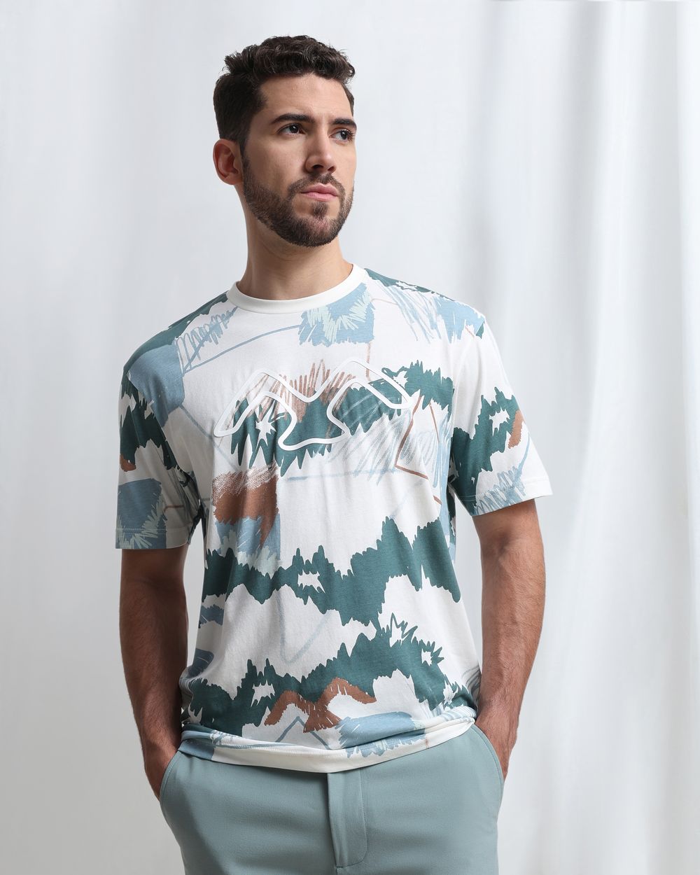 Off White Abstract Print T-Shirt