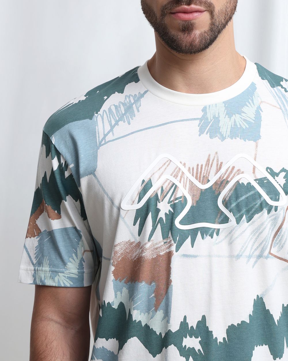 Off White Abstract Print T-Shirt