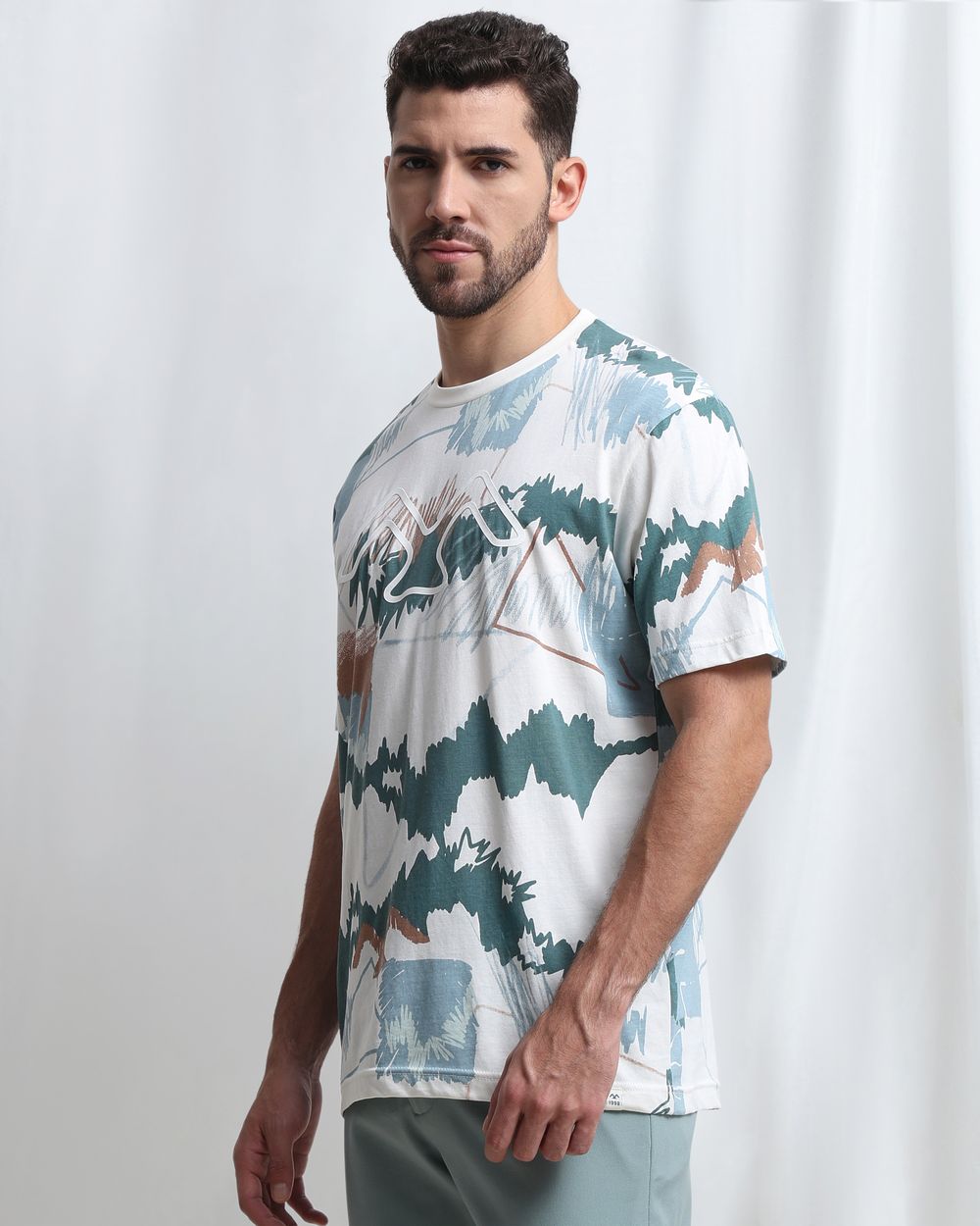 Off White Abstract Print T-Shirt