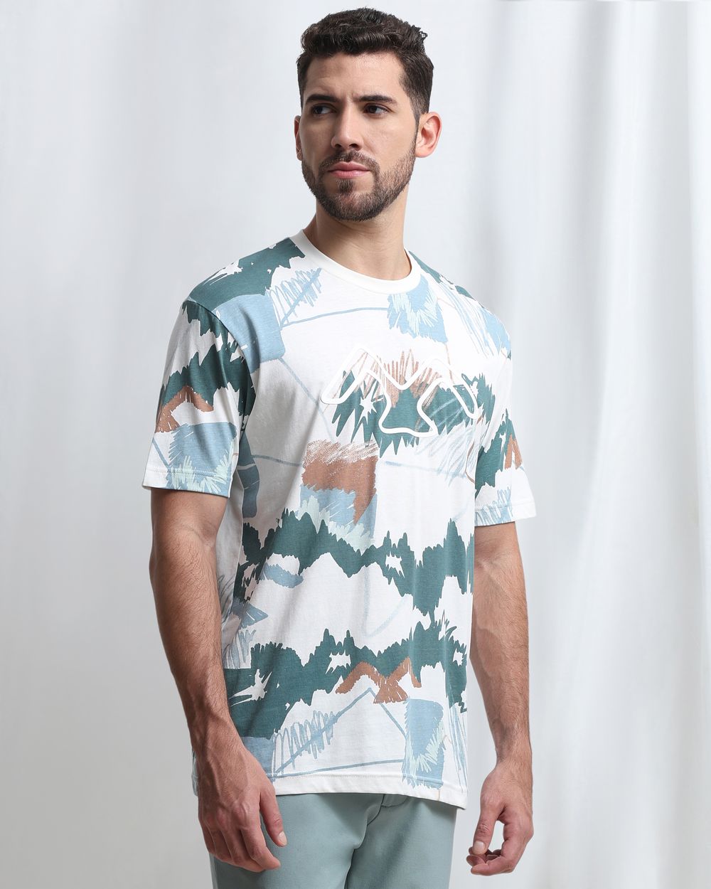 Off White Abstract Print T-Shirt