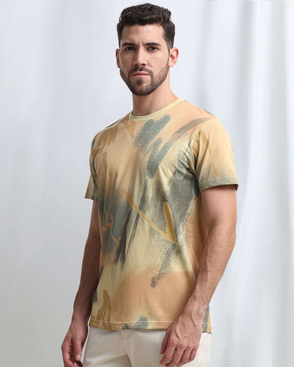 Yellow Abstract Print T-Shirt