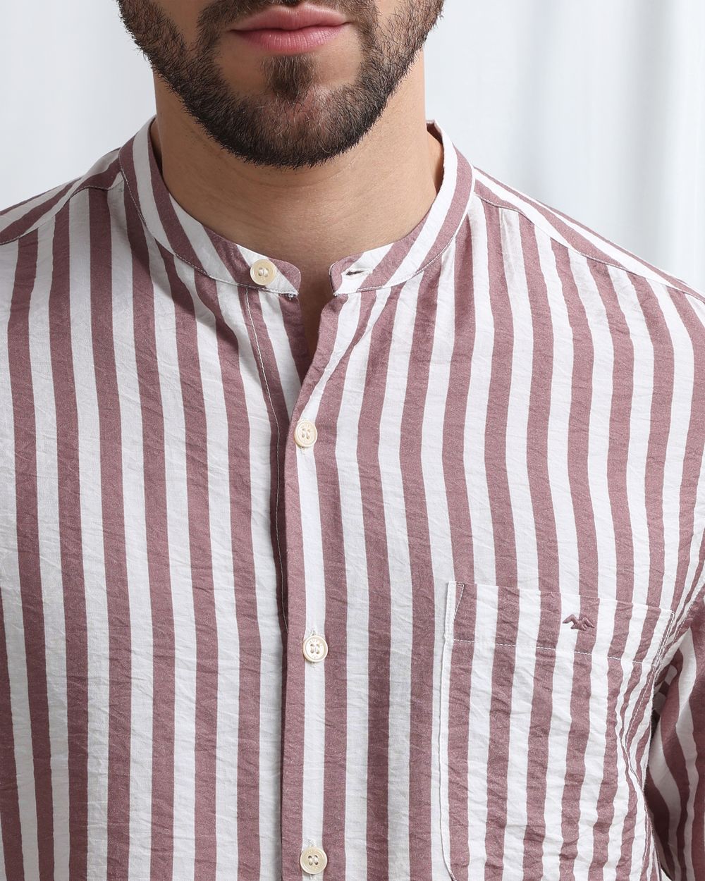 Pink Candy Stripe Slim Fit Casual Shirt