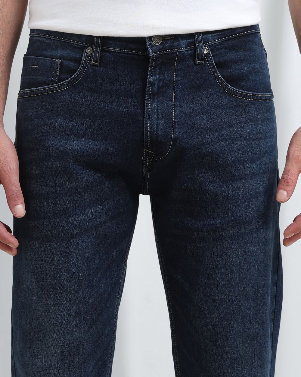 Blue Black Relaxed Straight Fit Original Stretch
