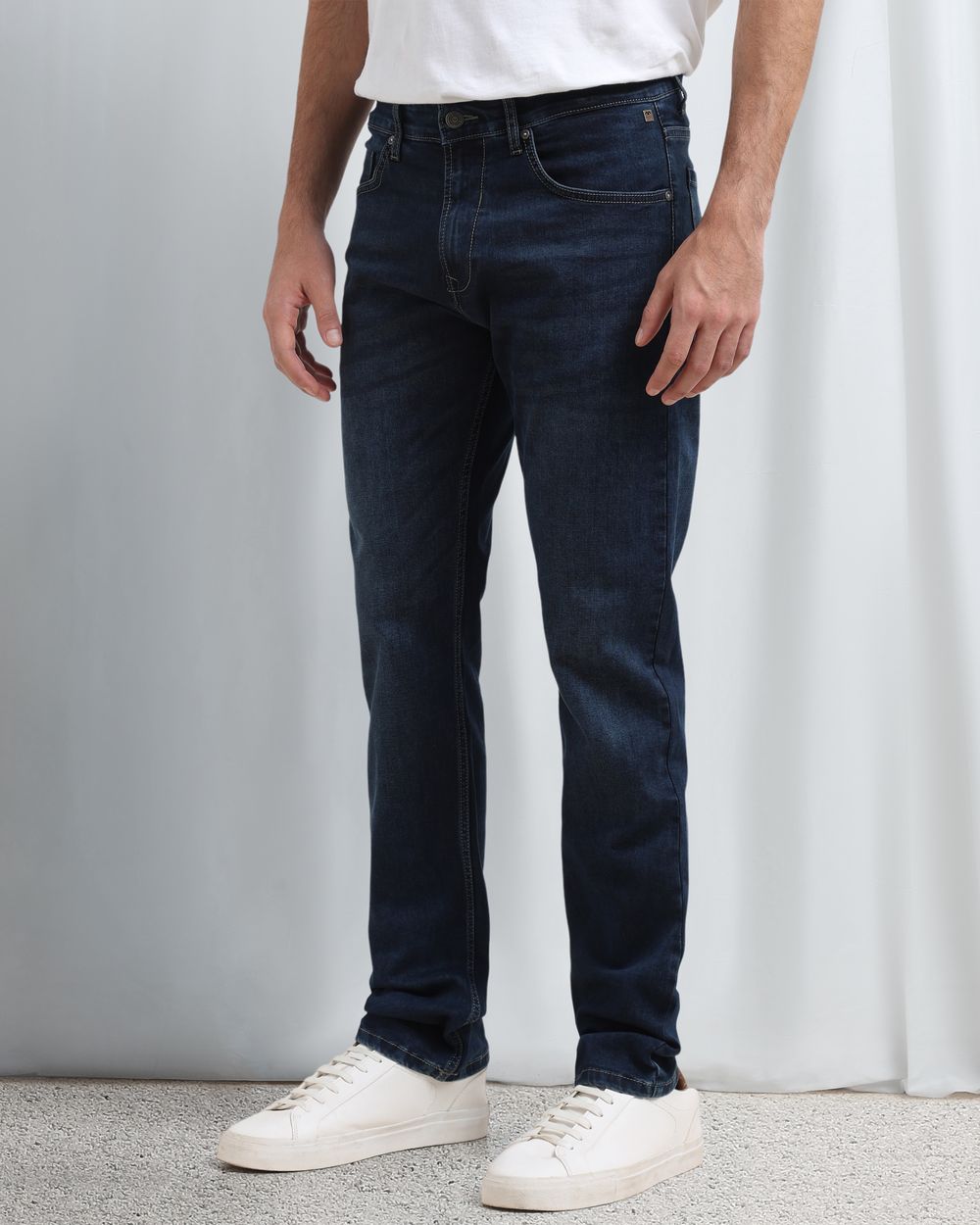 Blue Black Relaxed Straight Fit Original Stretch