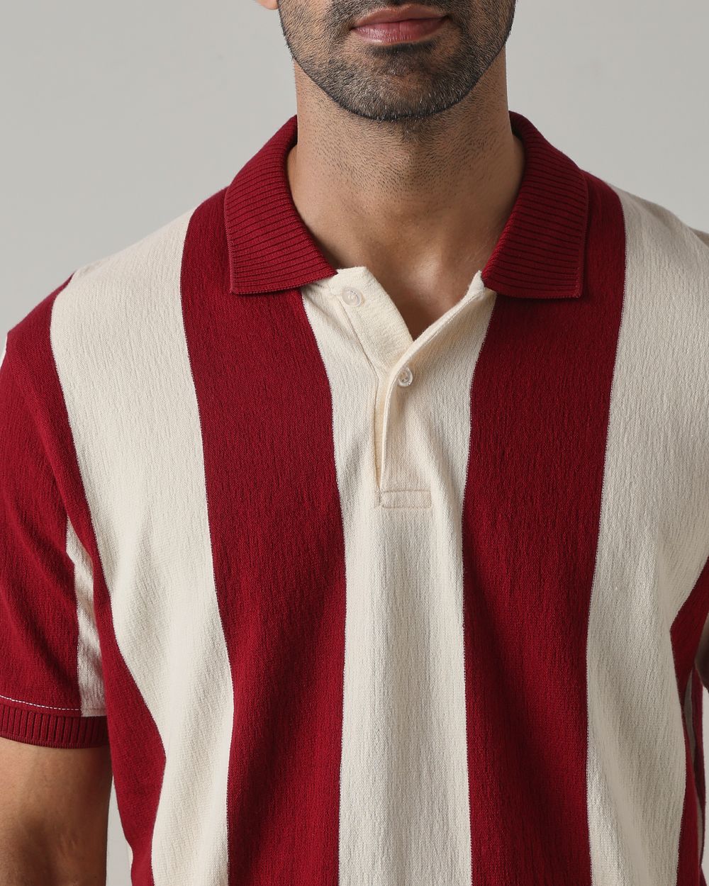 Maroon Awning Stripe Polo