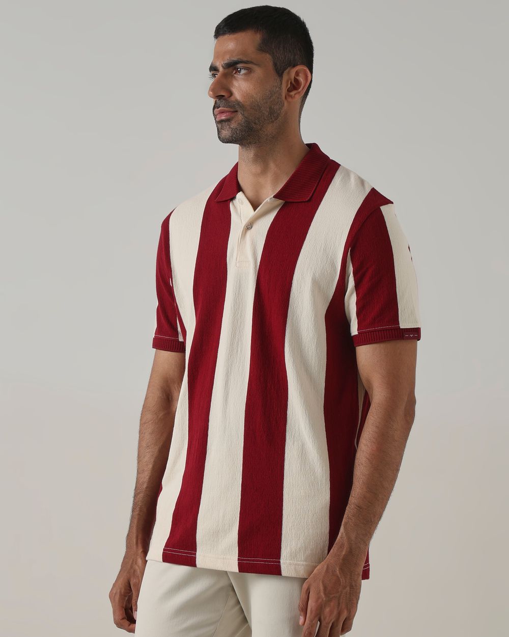 Maroon Awning Stripe Polo