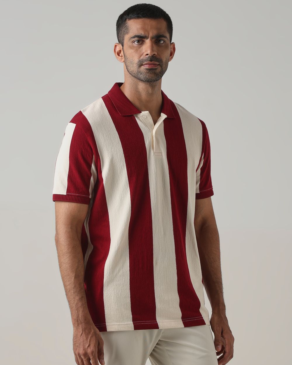 Maroon Awning Stripe Polo