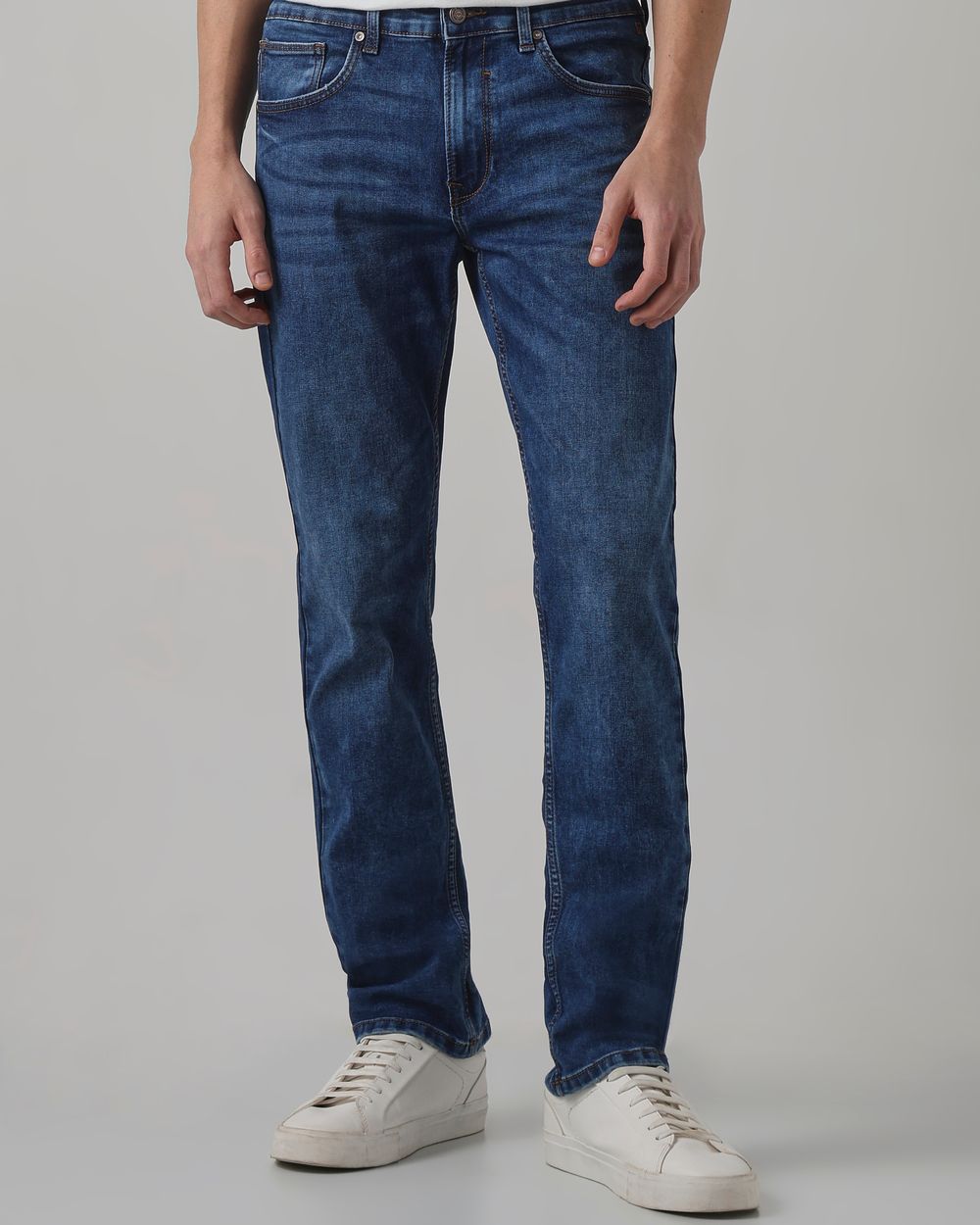 Mid Blue Straight Fit Original Stretch