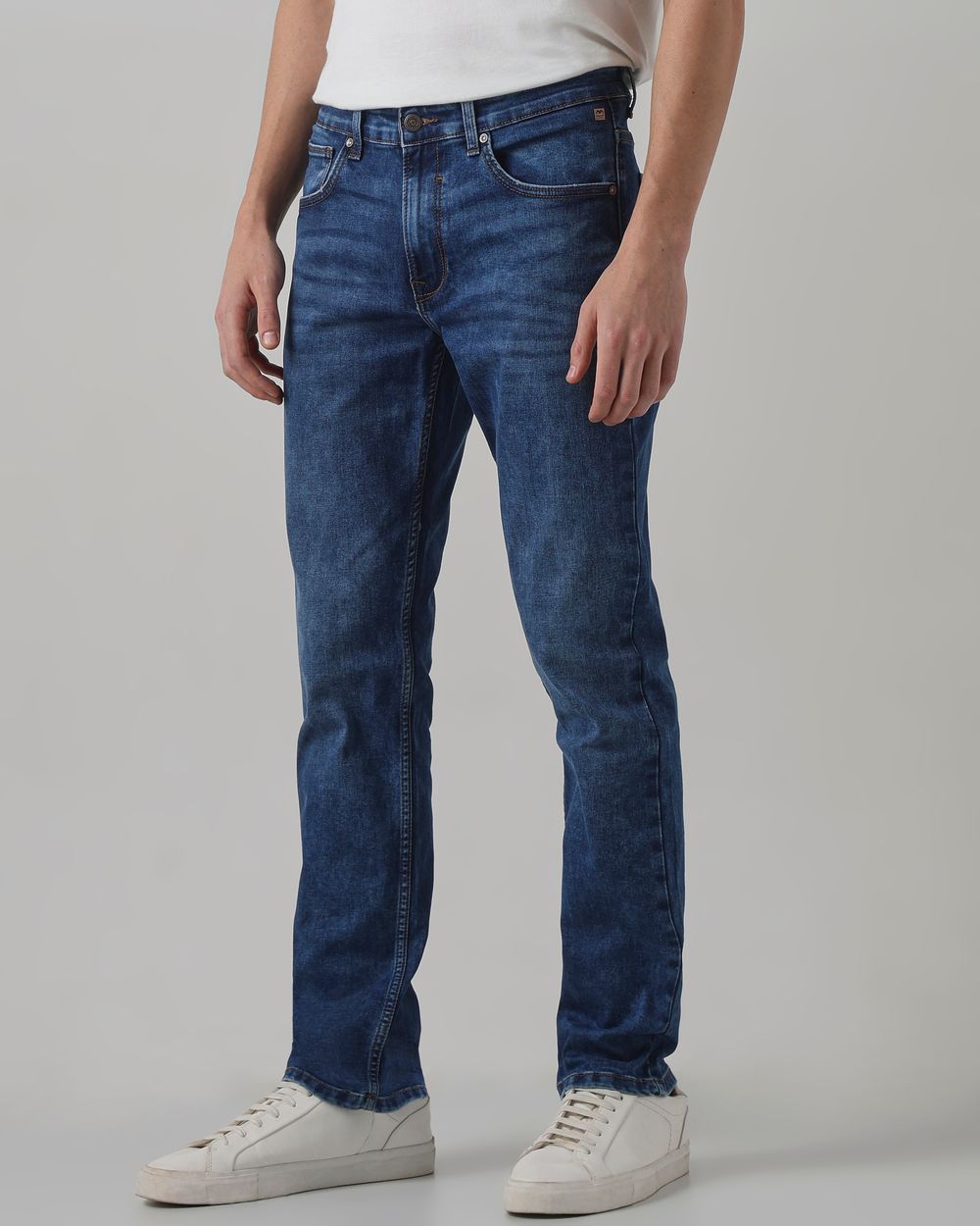 Mid Blue Straight Fit Original Stretch