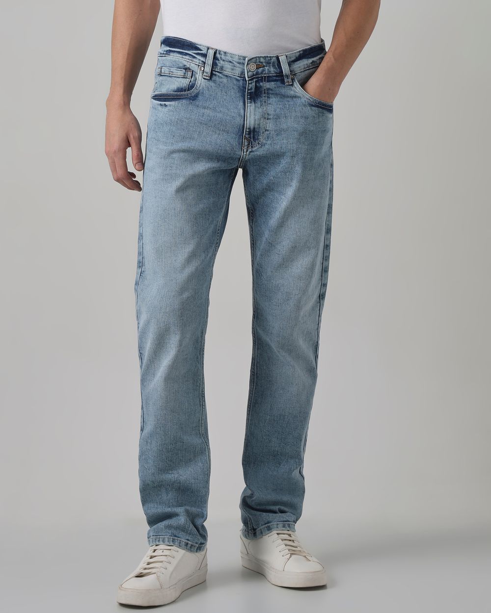 Light Blue Relaxed Straight Fit Original Stretch