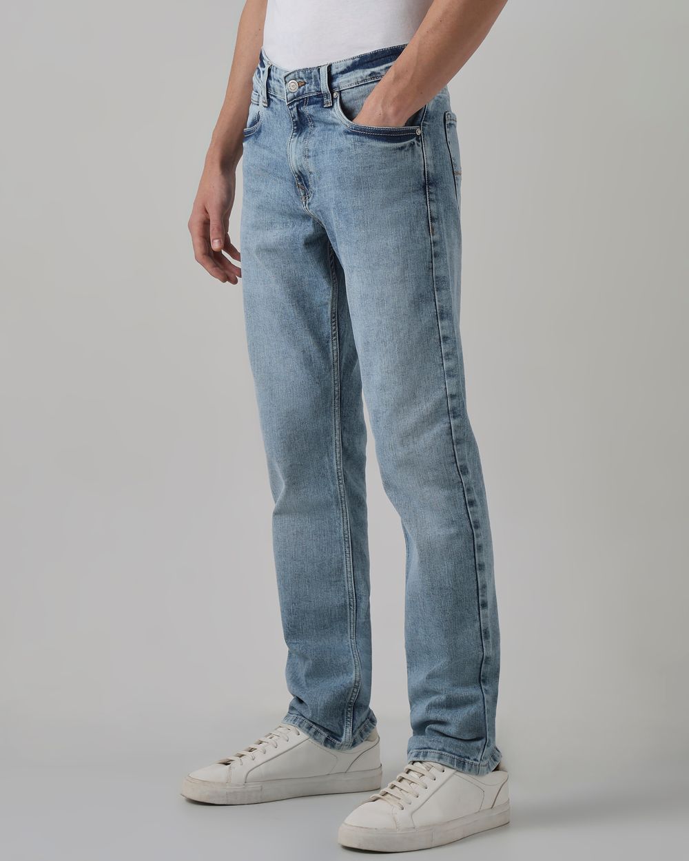 Light Blue Relaxed Straight Fit Original Stretch