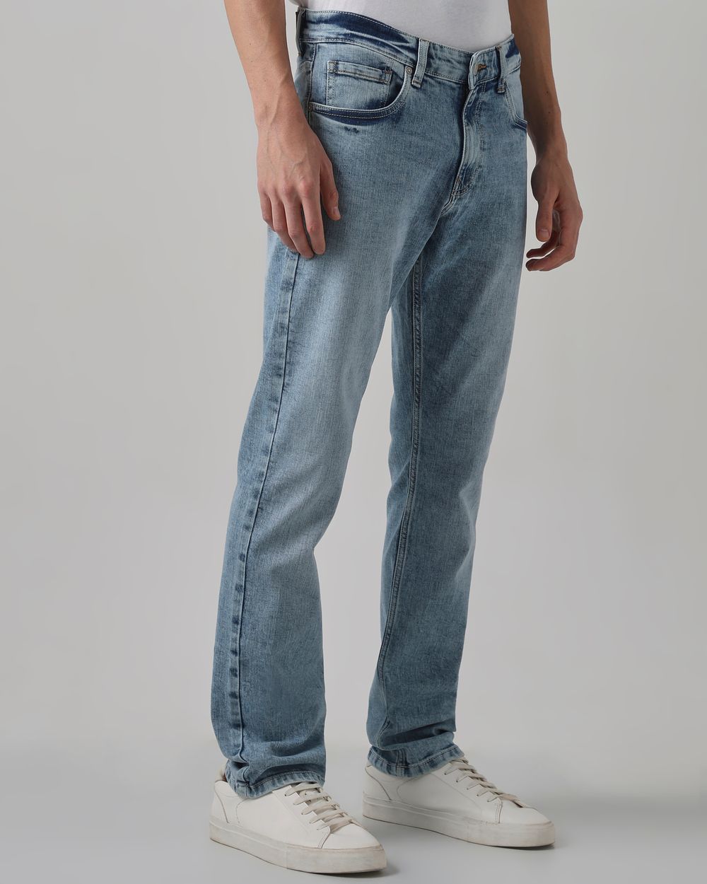 Light Blue Relaxed Straight Fit Original Stretch
