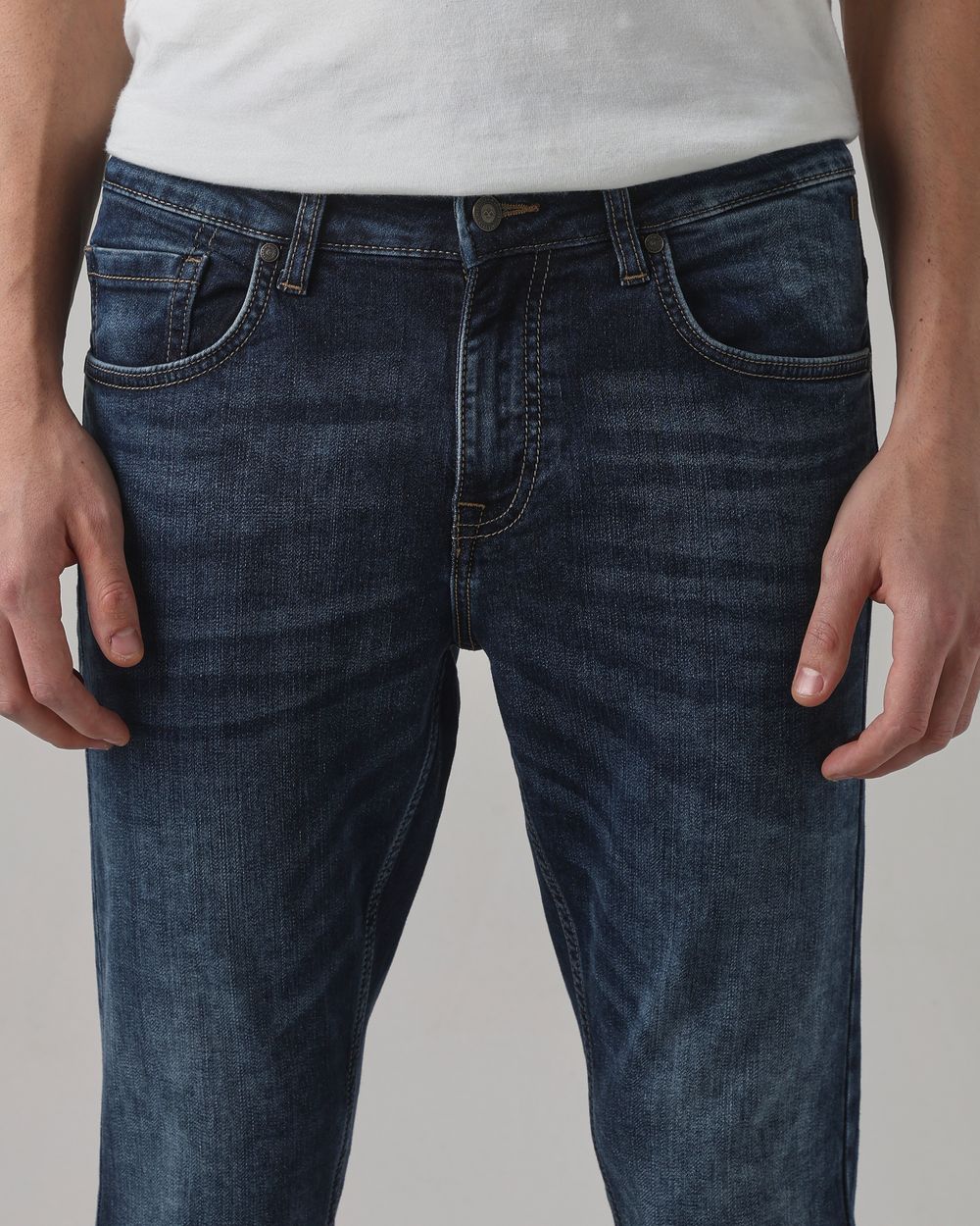 Dark Indigo Blue Skinny Fit Denim Deluxe Stretch