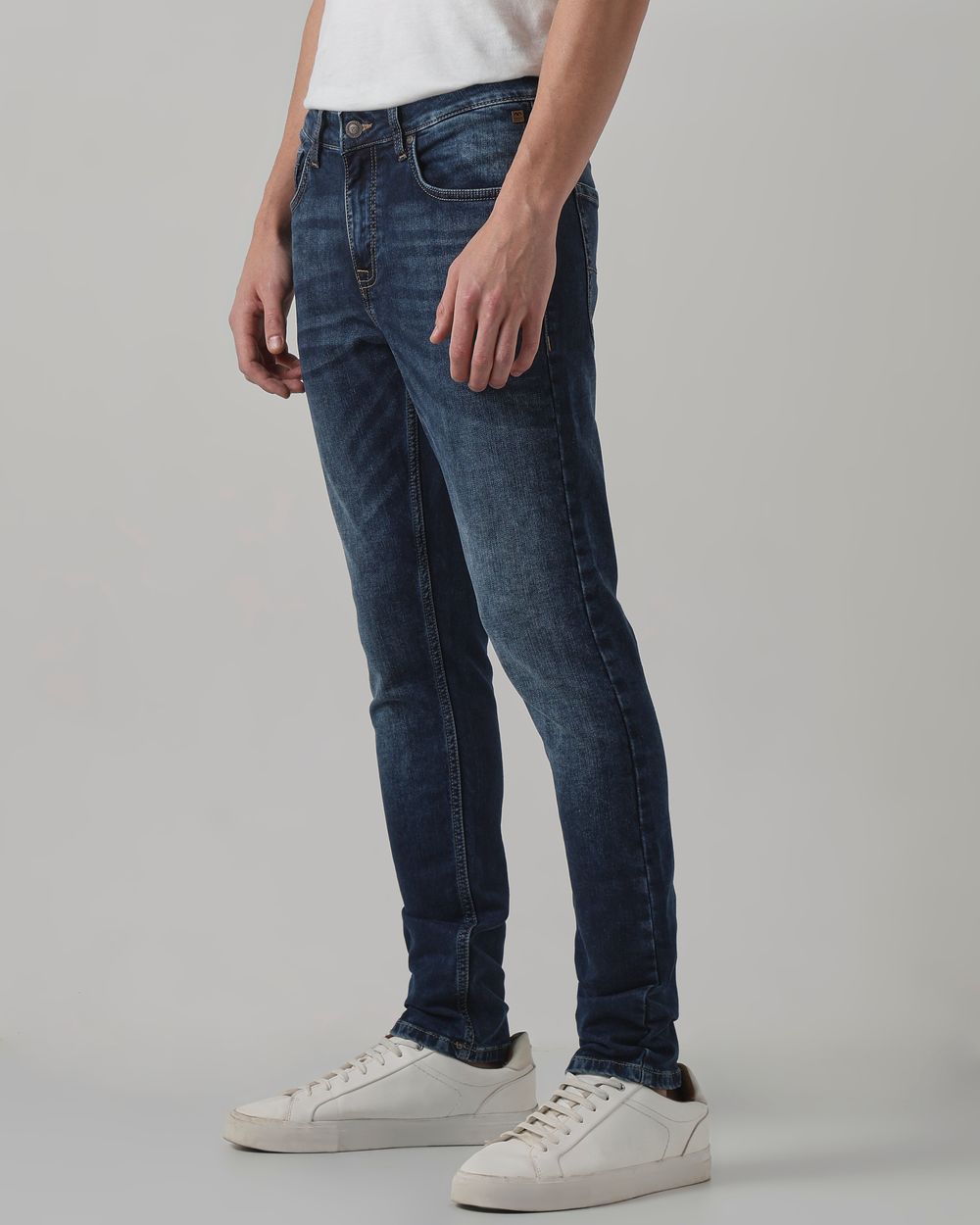 Dark Indigo Blue Skinny Fit Denim Deluxe Stretch