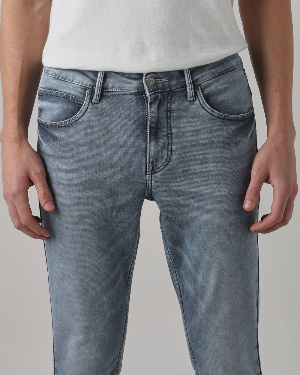 Grey Skinny Fit Denim Deluxe Stretch