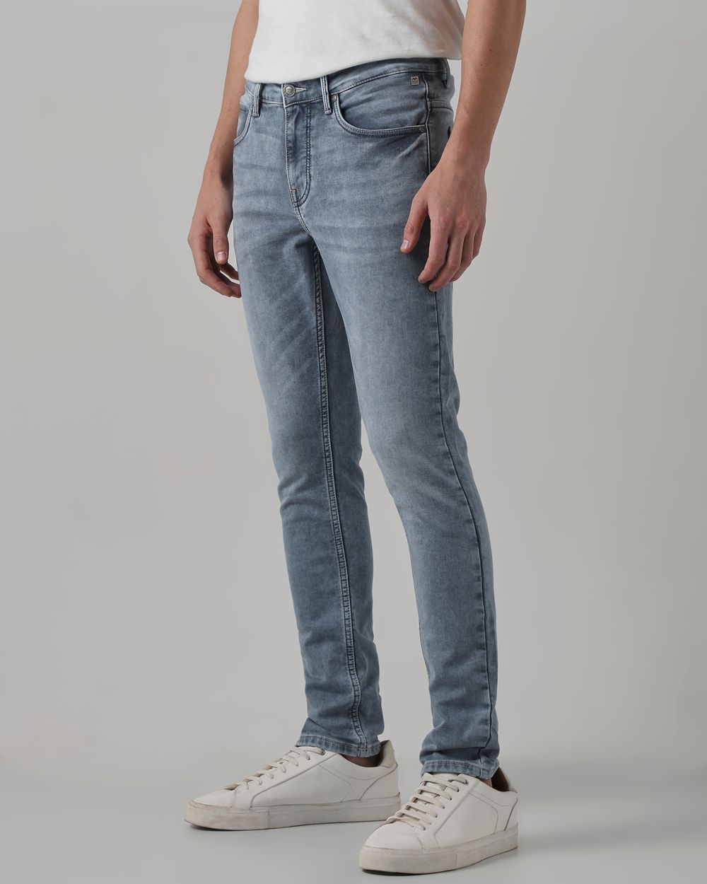 Grey Skinny Fit Denim Deluxe Stretch