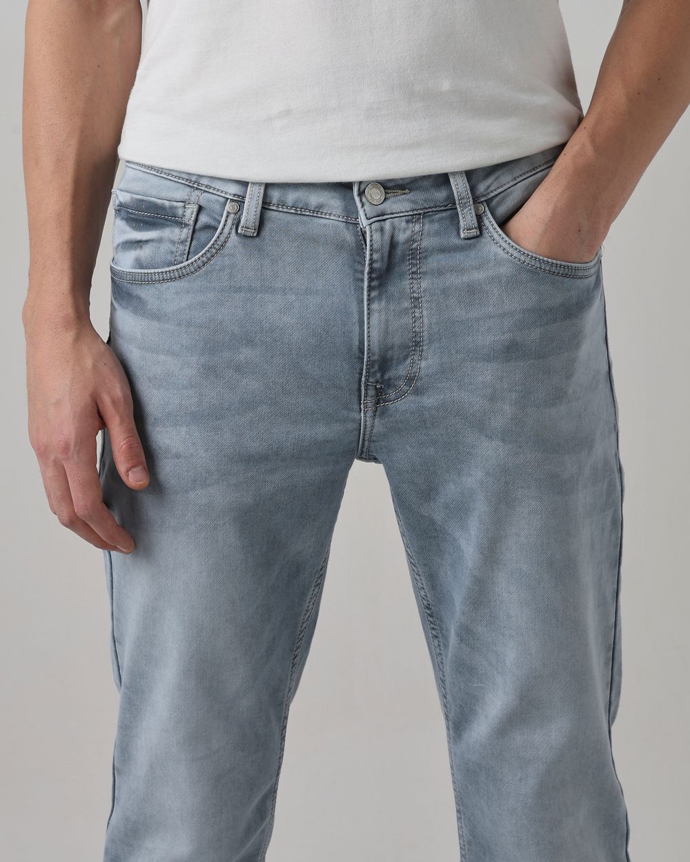 Light Grey Super Slim Fit Denim Deluxe Stretch