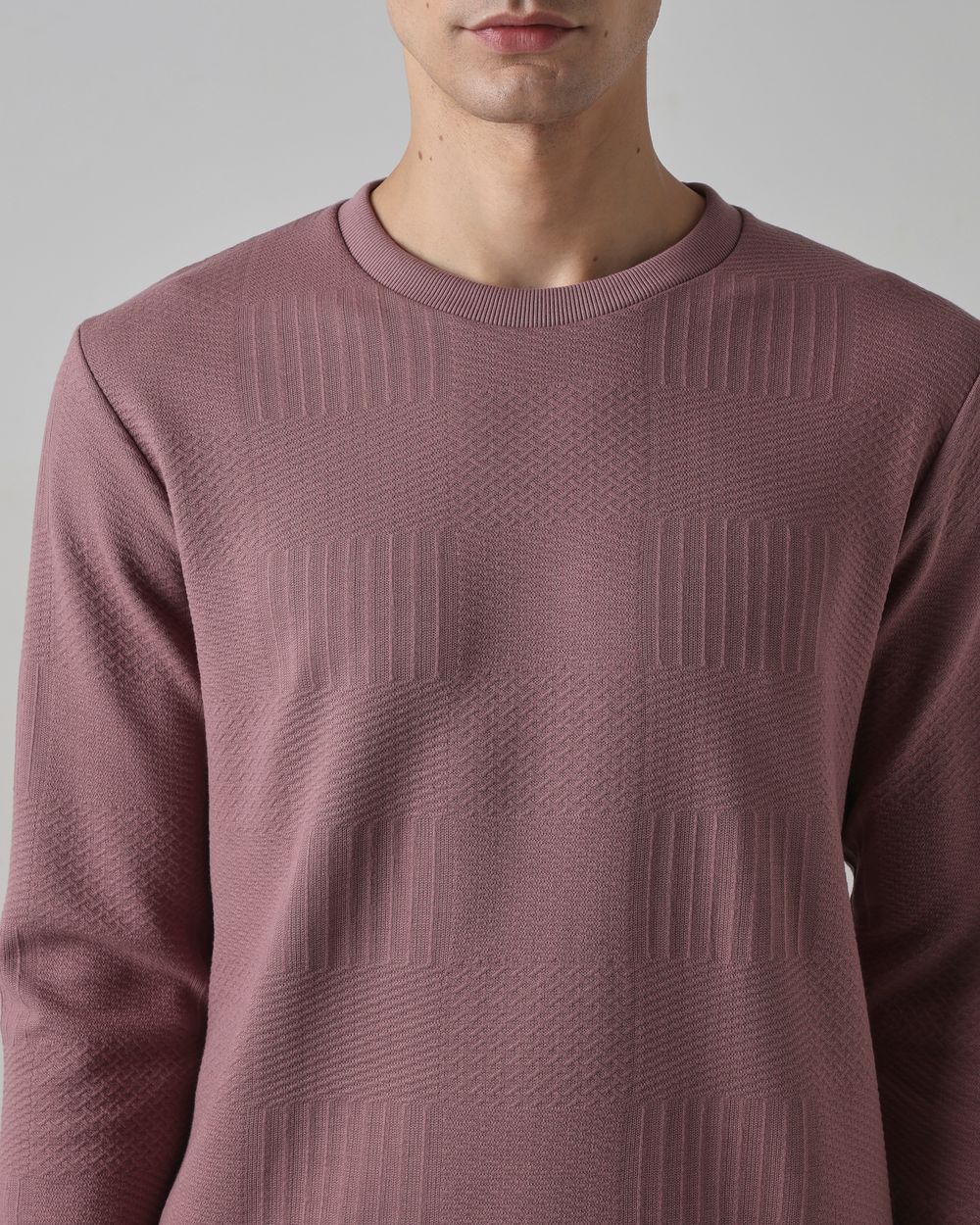Lilac Textured Plain T-Shirt