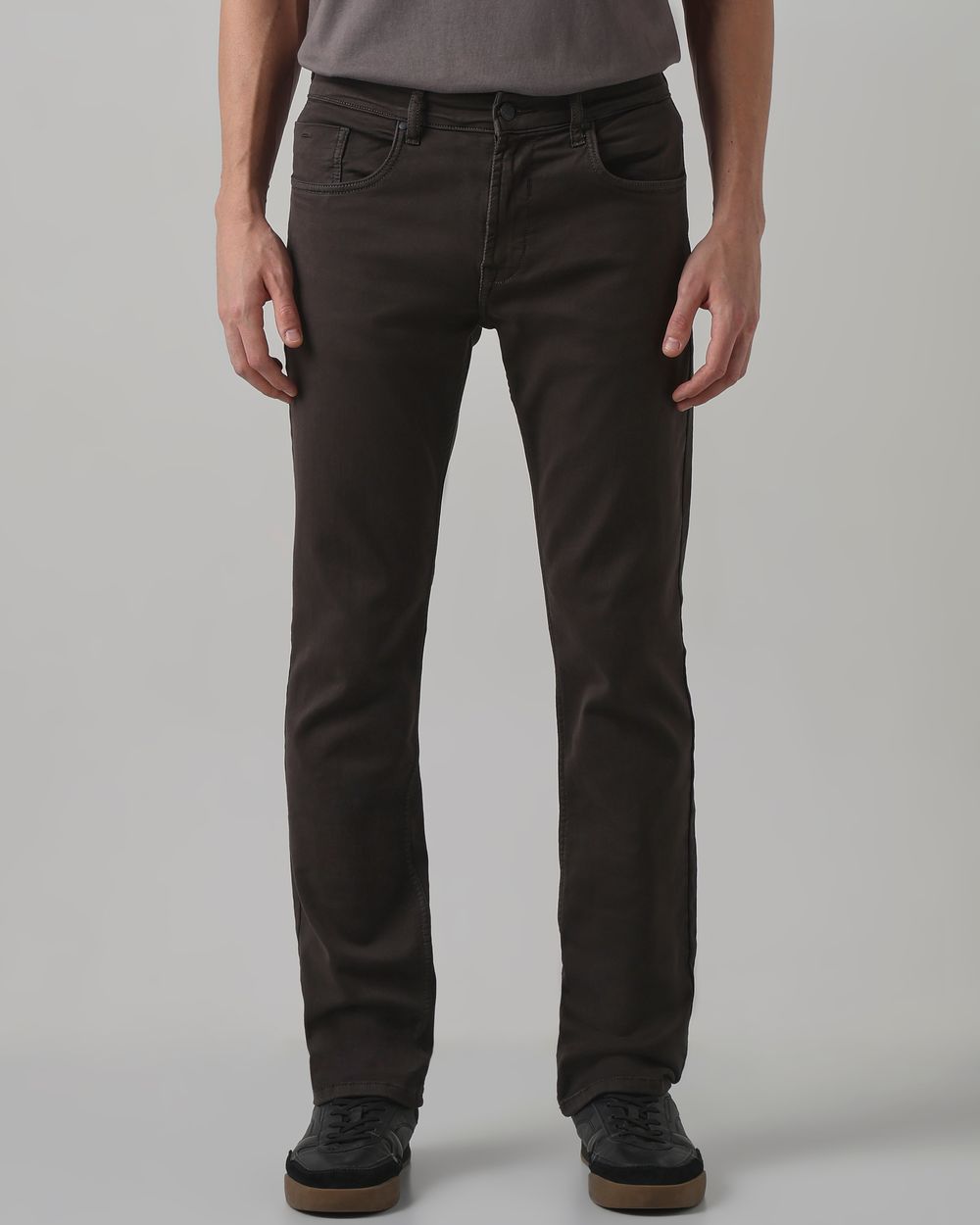Charcoal Straight Fit Superstretch Coloured Jeans