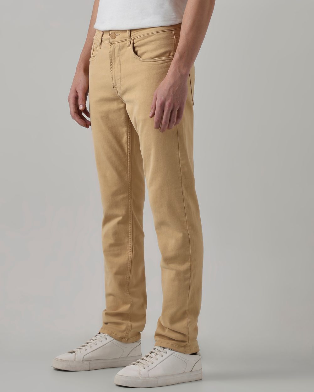 Light Khaki Straight Fit Superstretch Coloured Jeans