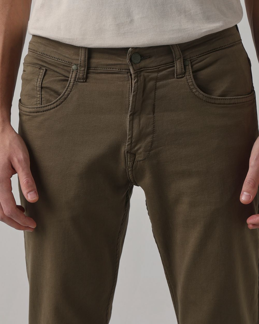 Olive Straight Fit Superstretch Coloured Jeans
