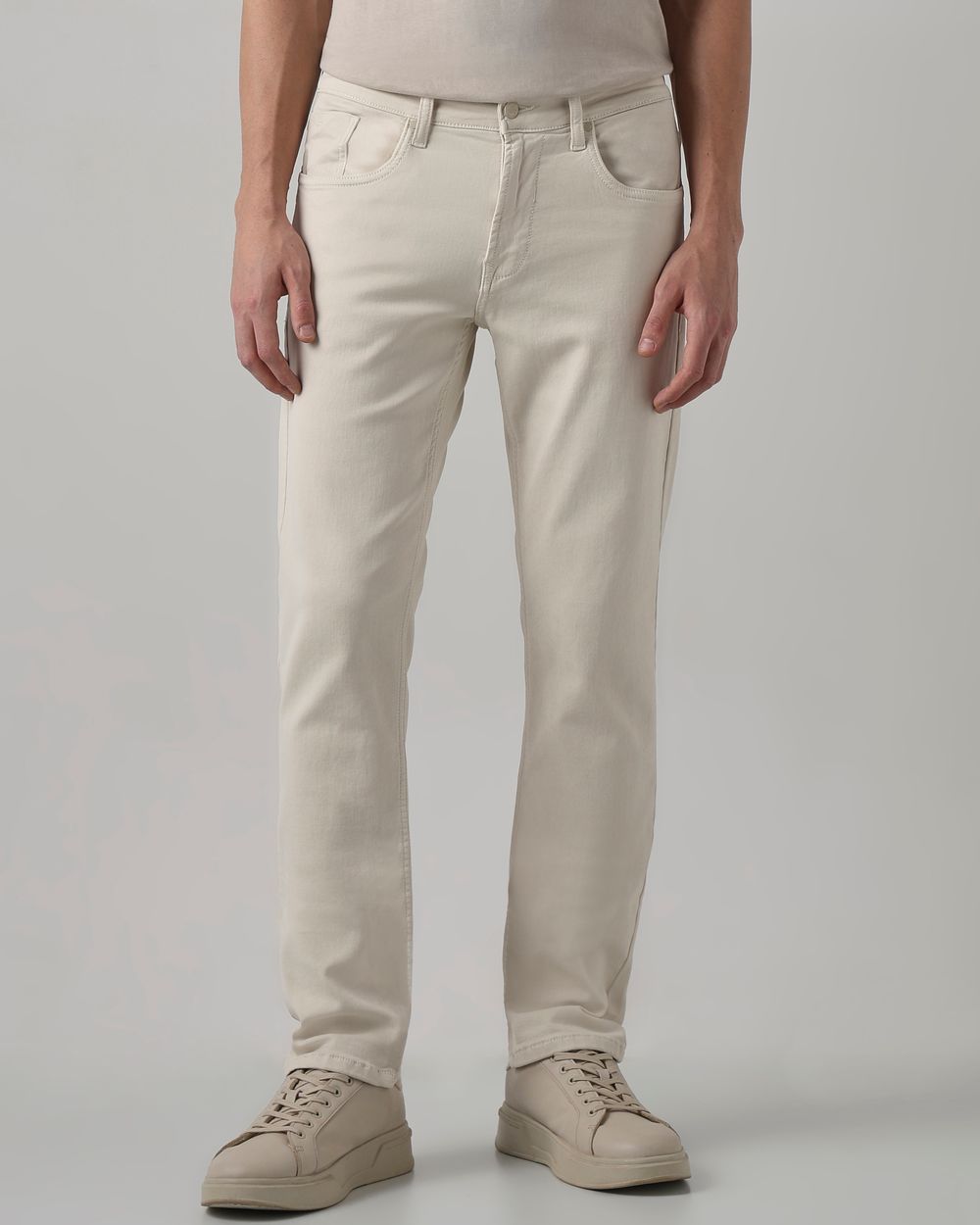 Off White Straight Fit Superstretch Coloured Jeans