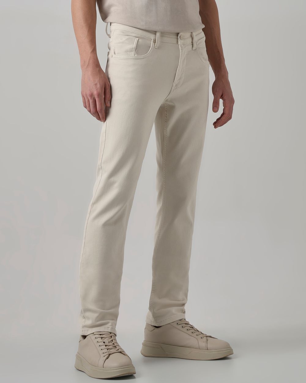 Off White Straight Fit Superstretch Coloured Jeans