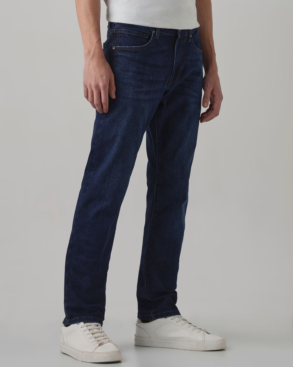 Deep Indigo Blue Straight Fit Original Stretch