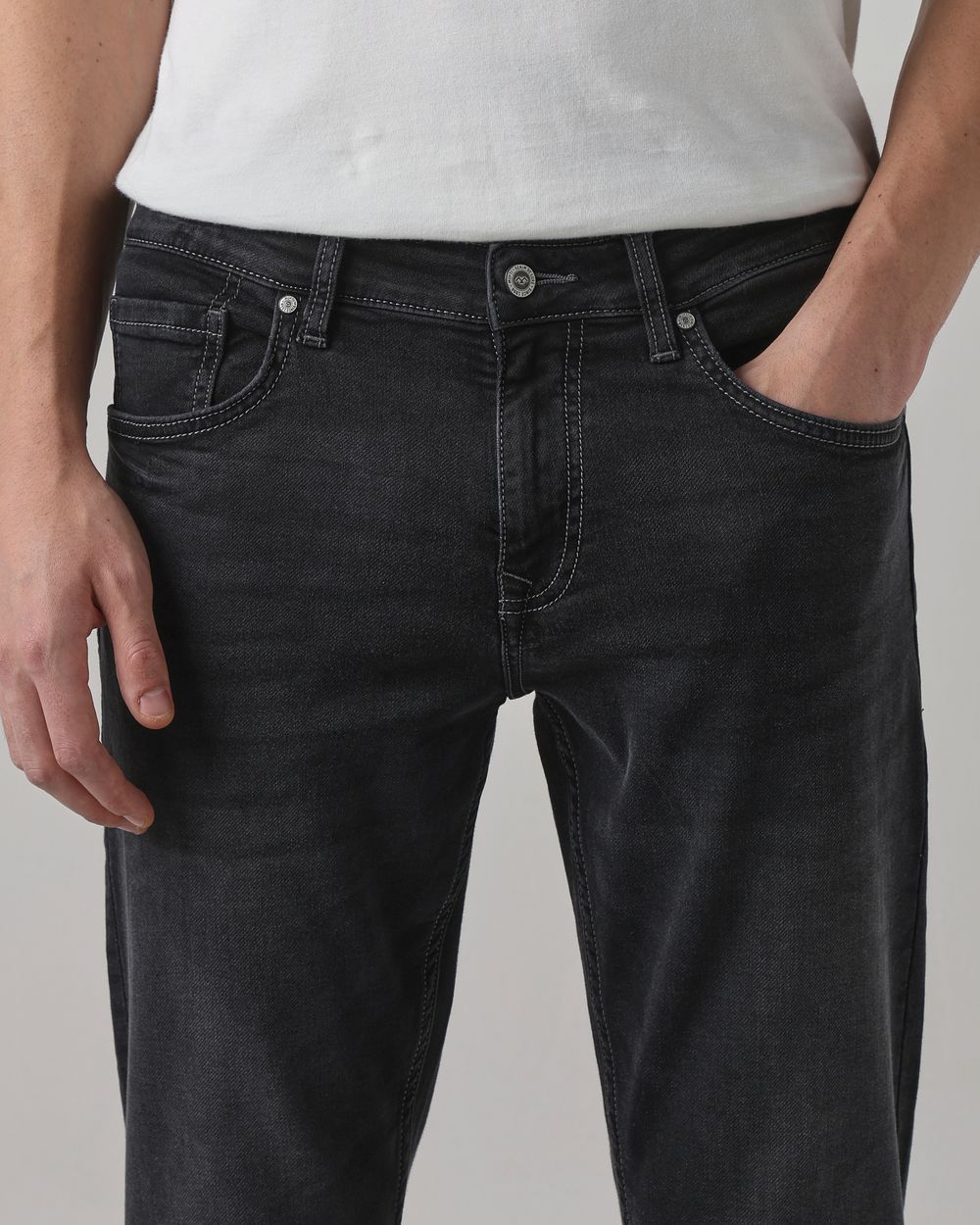 Charcoal Ankle Length Denim Deluxe Stretch