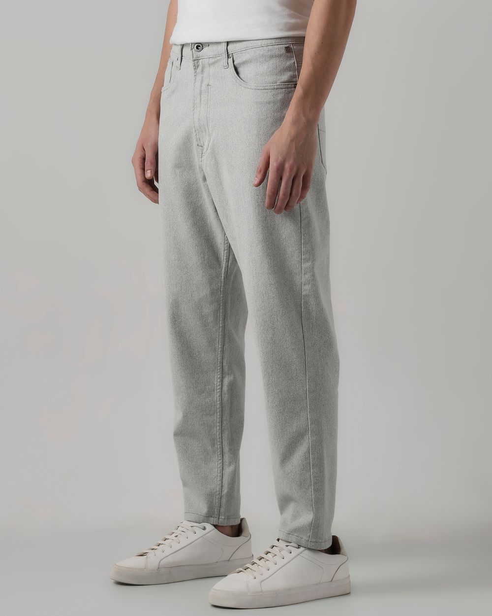 Light Grey Relaxed Ankle Fit Original Stretch Jeans
