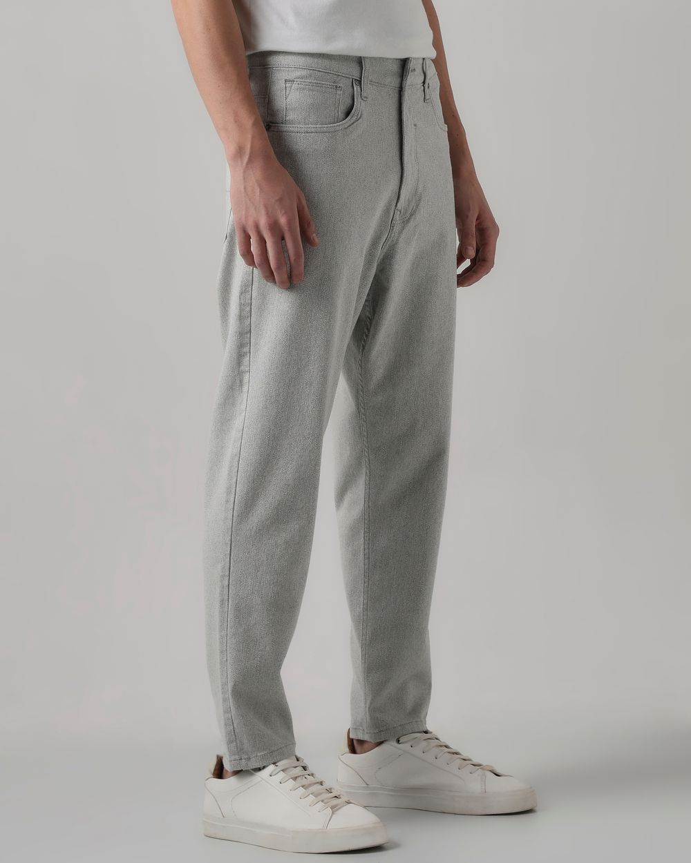Light Grey Relaxed Ankle Fit Original Stretch Jeans