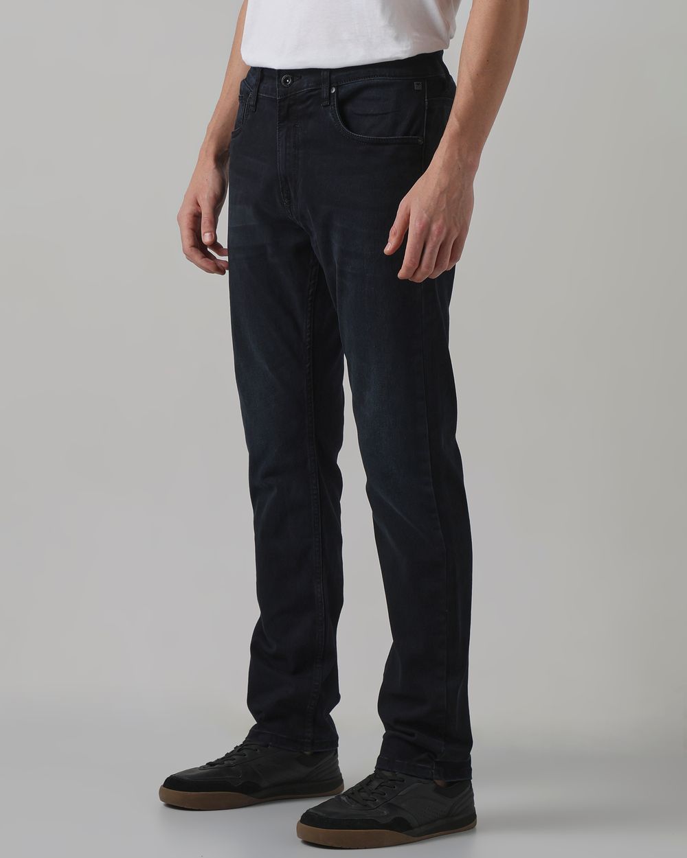 Black Relaxed Straight Fit Original Stretch Jeans