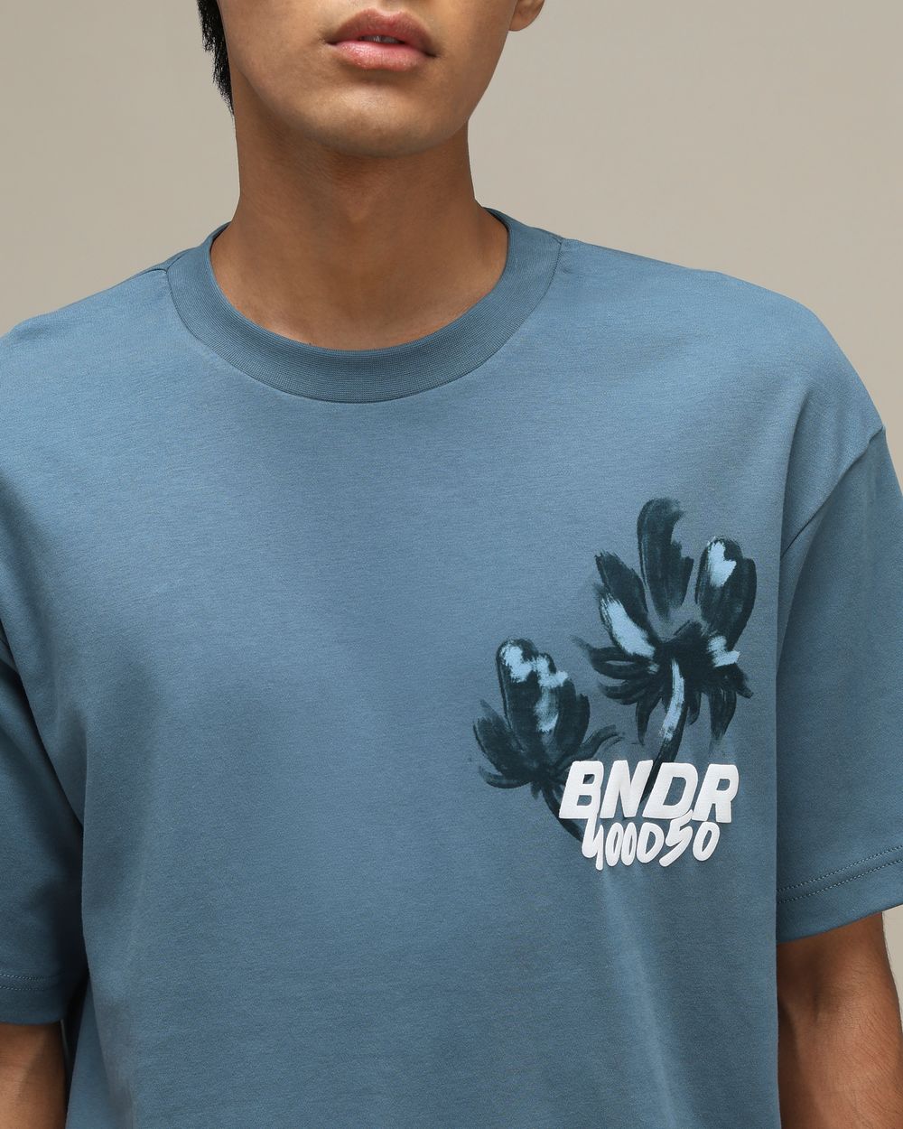 Teal Back Print Oversized T-Shirt