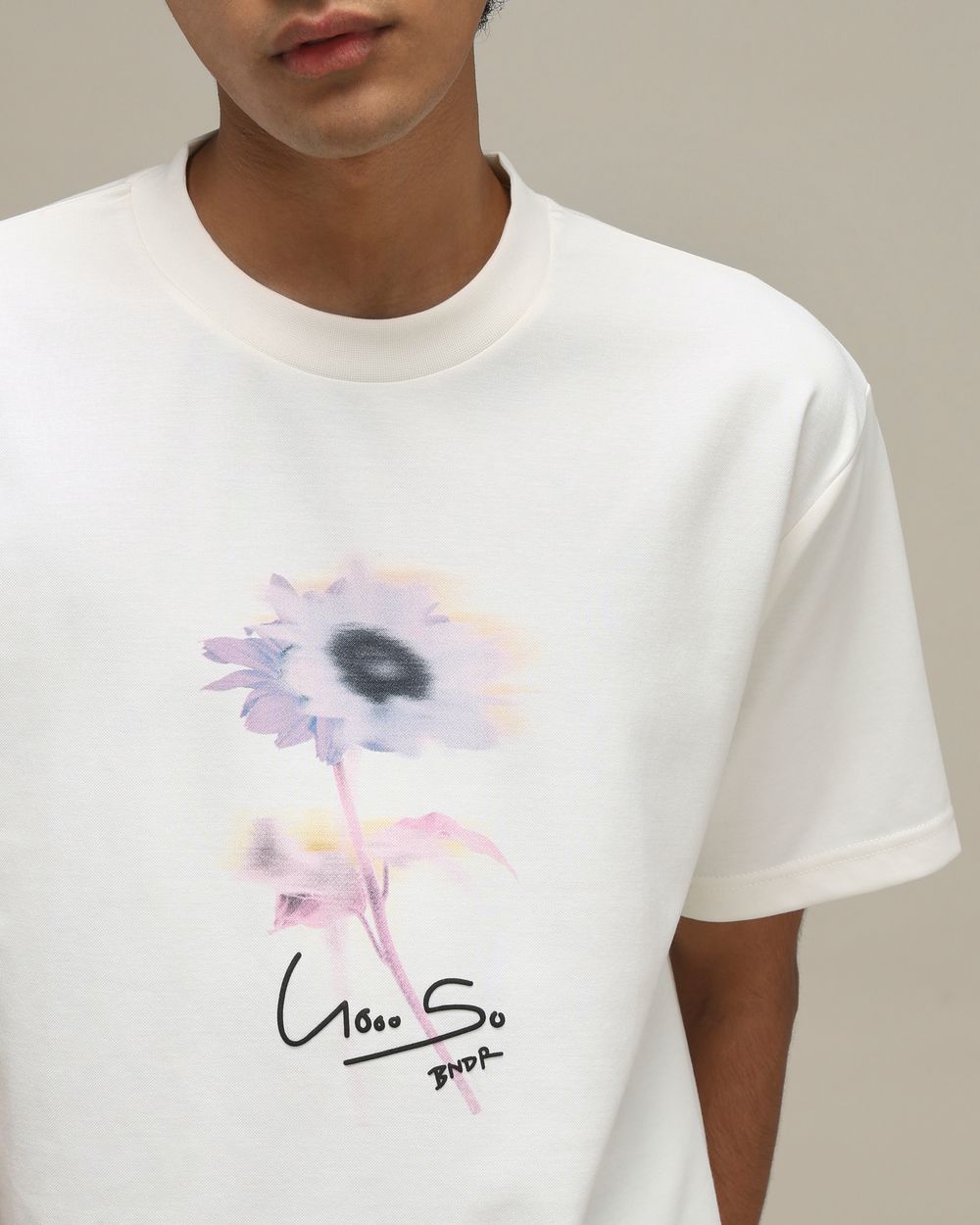 Off White Back Print Oversized T-Shirt