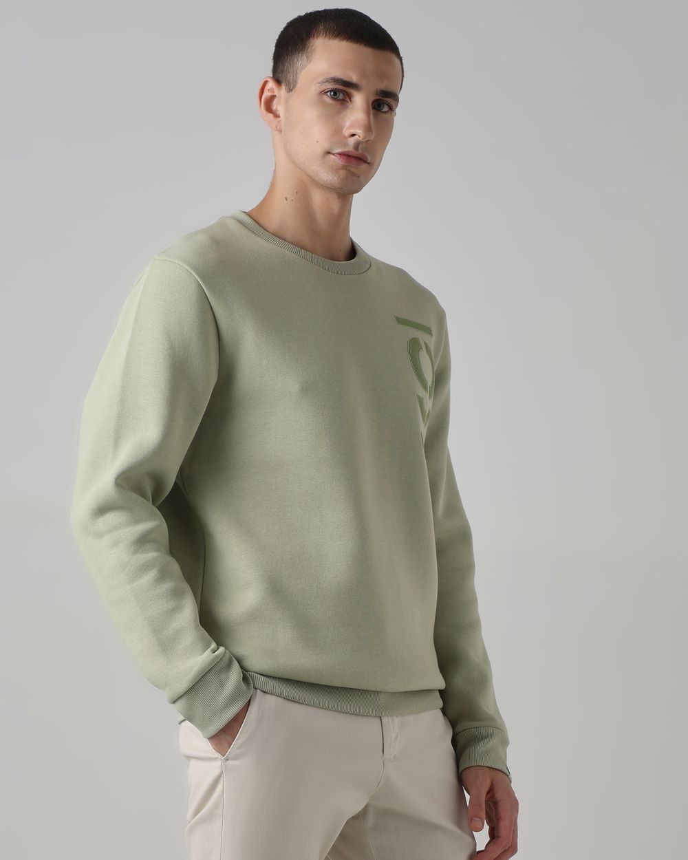 Sage 3D Graphic Slim Fit Sweatshirt