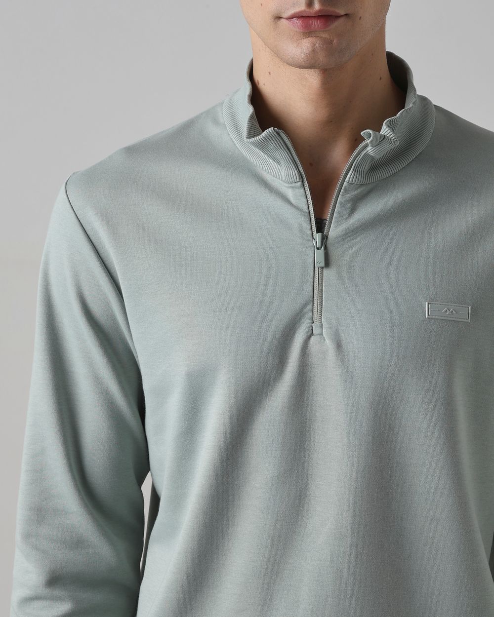 Sage Funnel Neck Slim Fit Sweatshirt