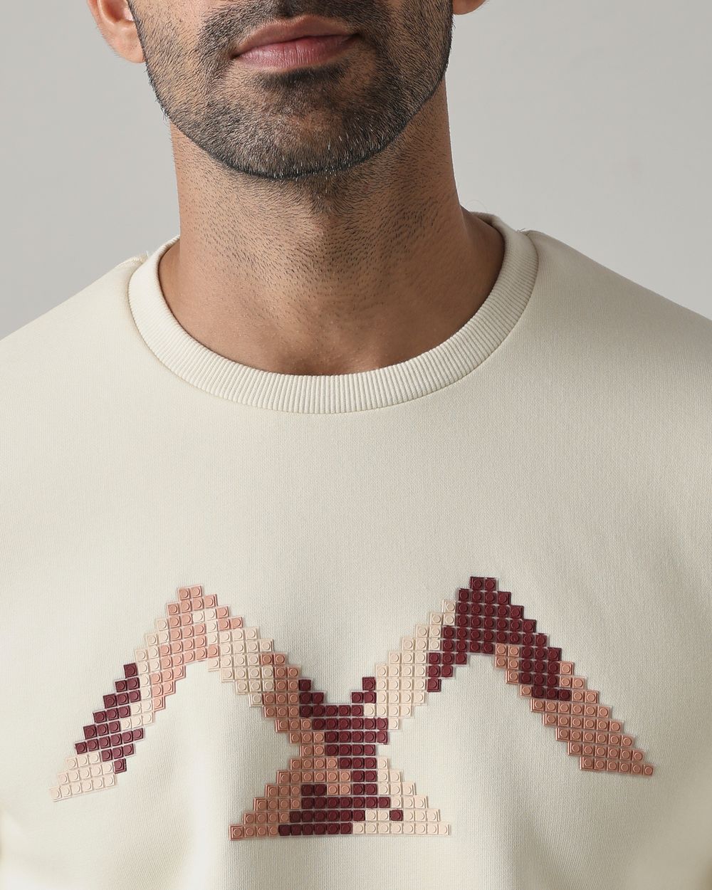 Off White 3D Print Slim Fit Sweatshirt