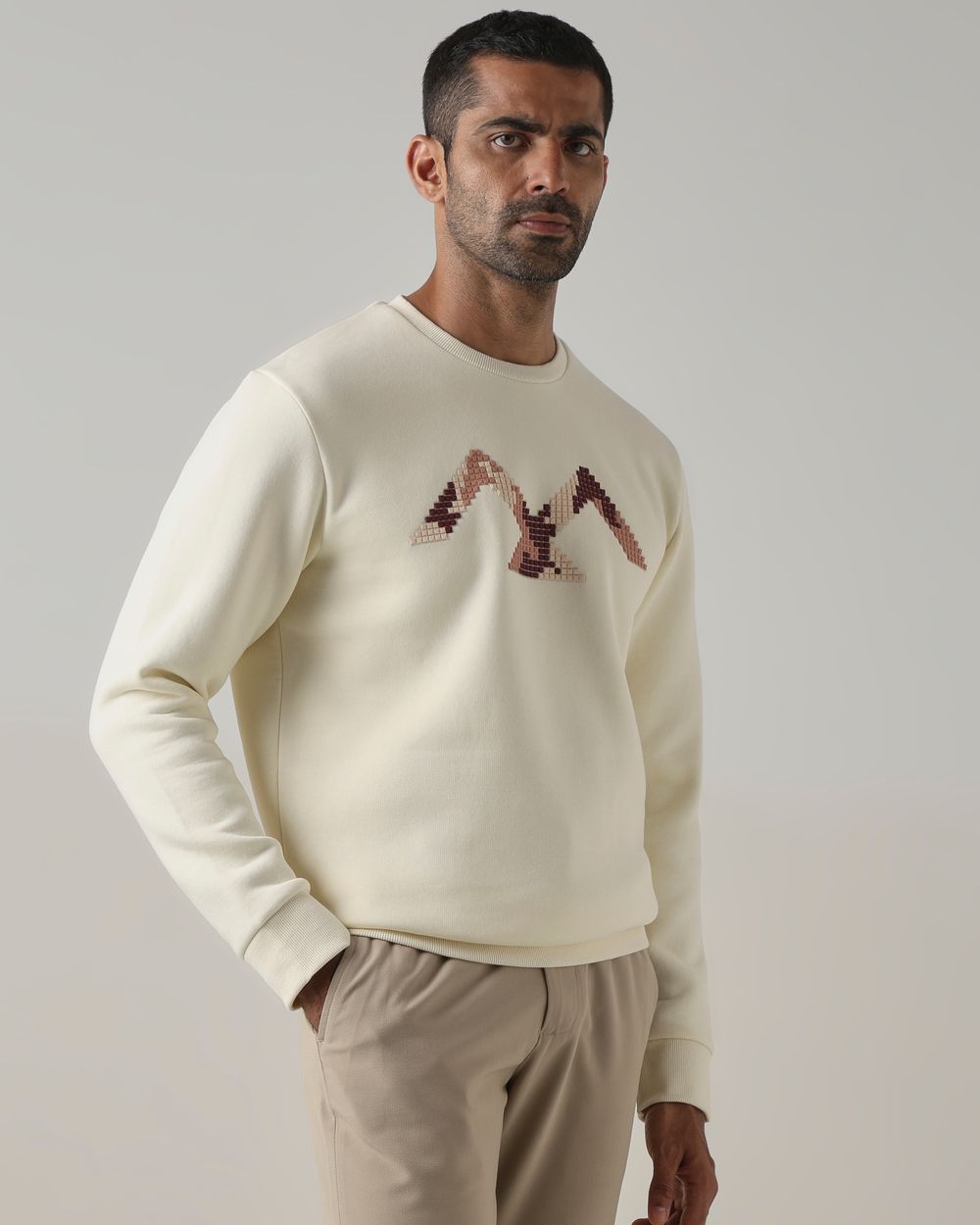 Off White 3D Print Slim Fit Sweatshirt