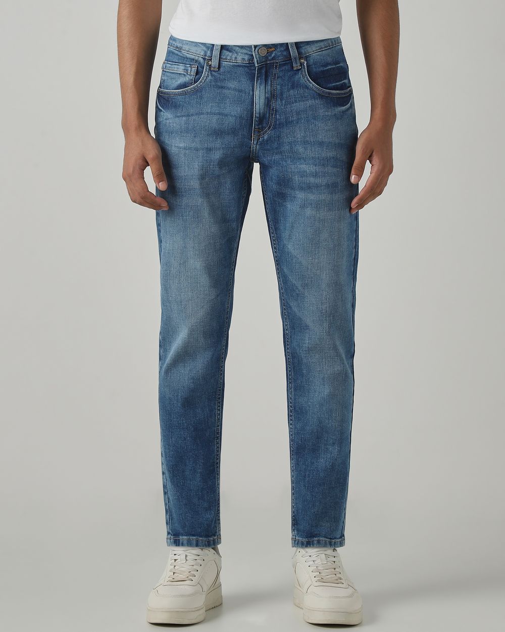 Mid Blue Ankle Length Original Stretch