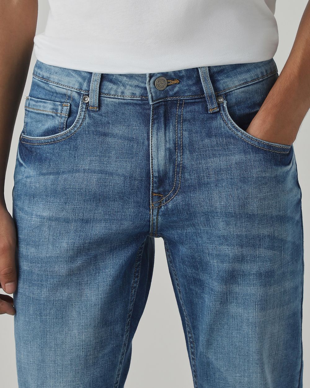 Mid Blue Ankle Length Original Stretch