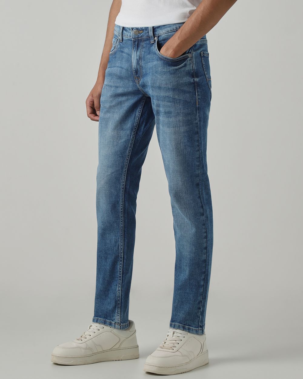 Mid Blue Ankle Length Original Stretch