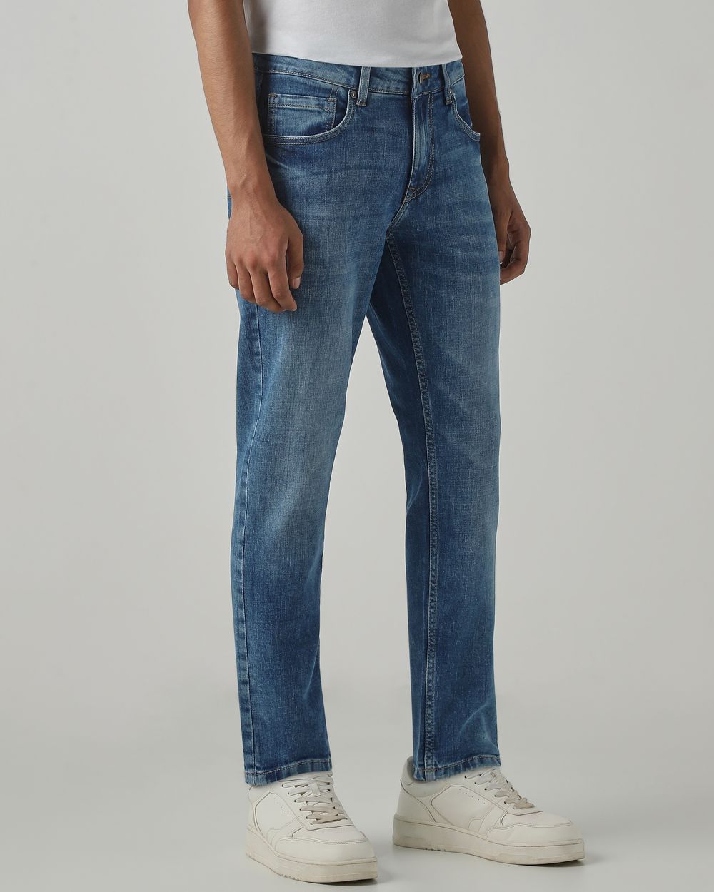 Mid Blue Ankle Length Original Stretch