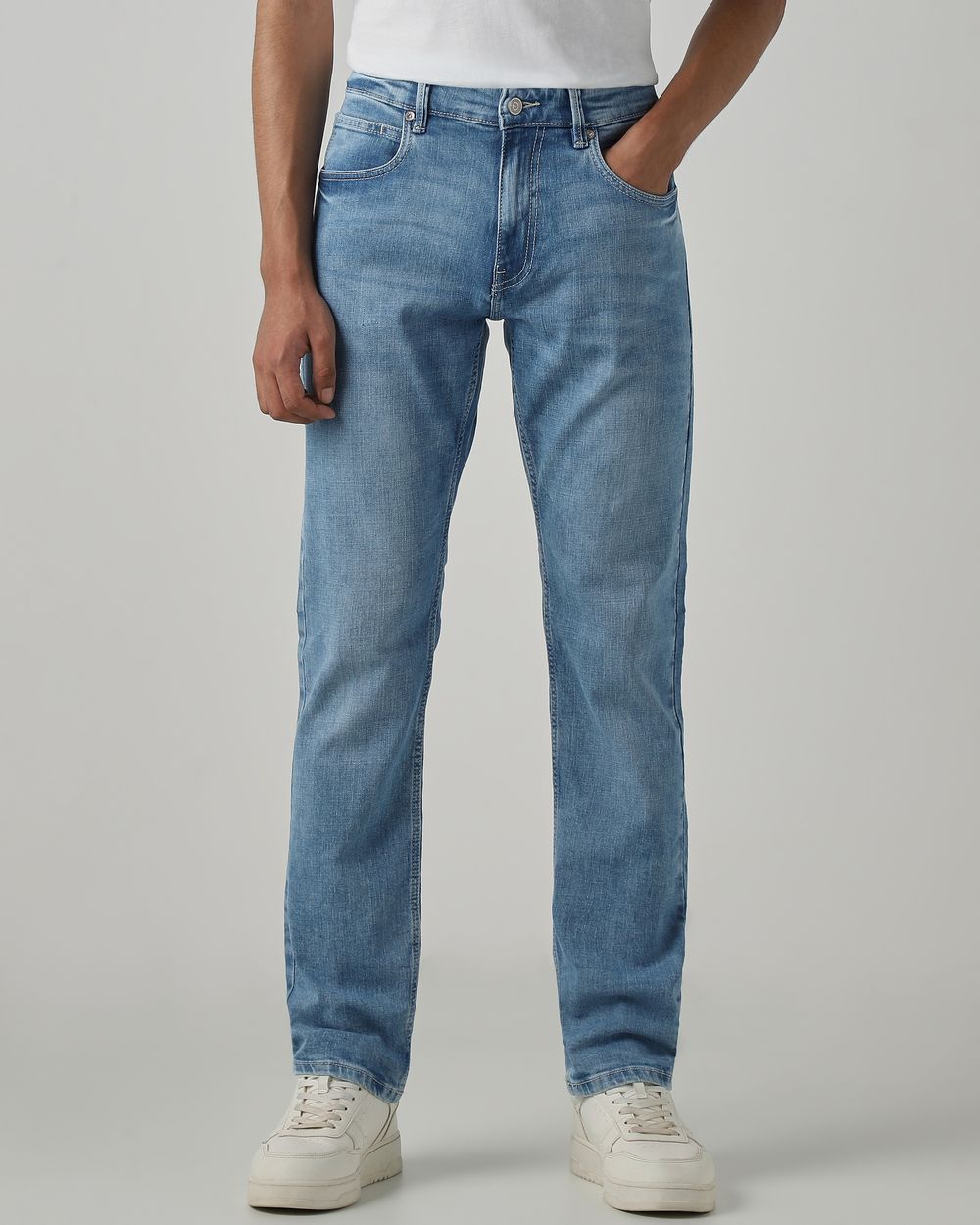 Mid Blue Straight Fit Original Stretch