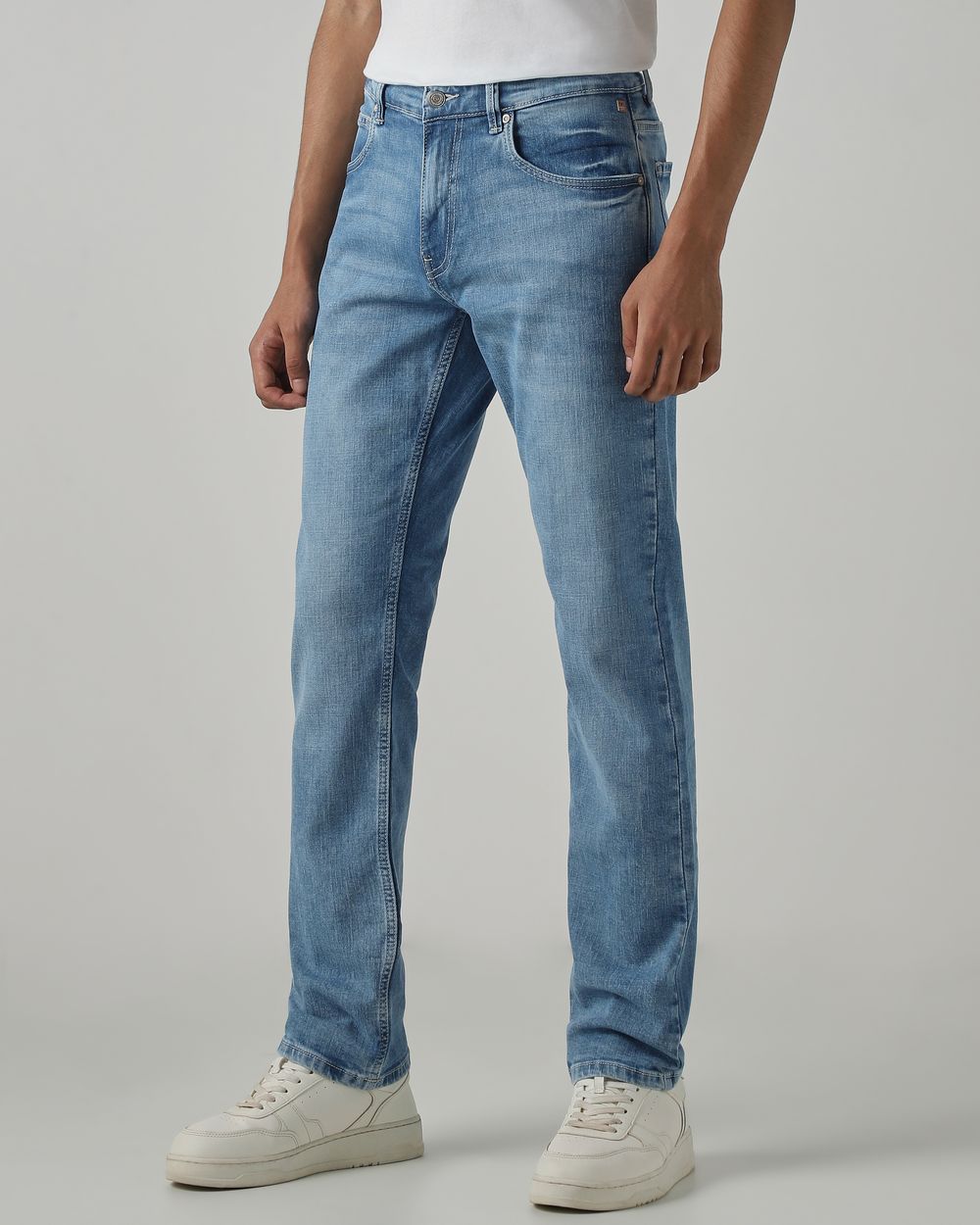 Mid Blue Straight Fit Original Stretch