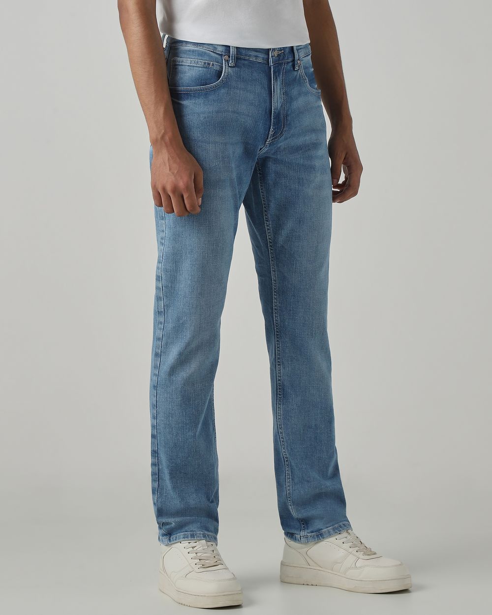 Mid Blue Straight Fit Original Stretch